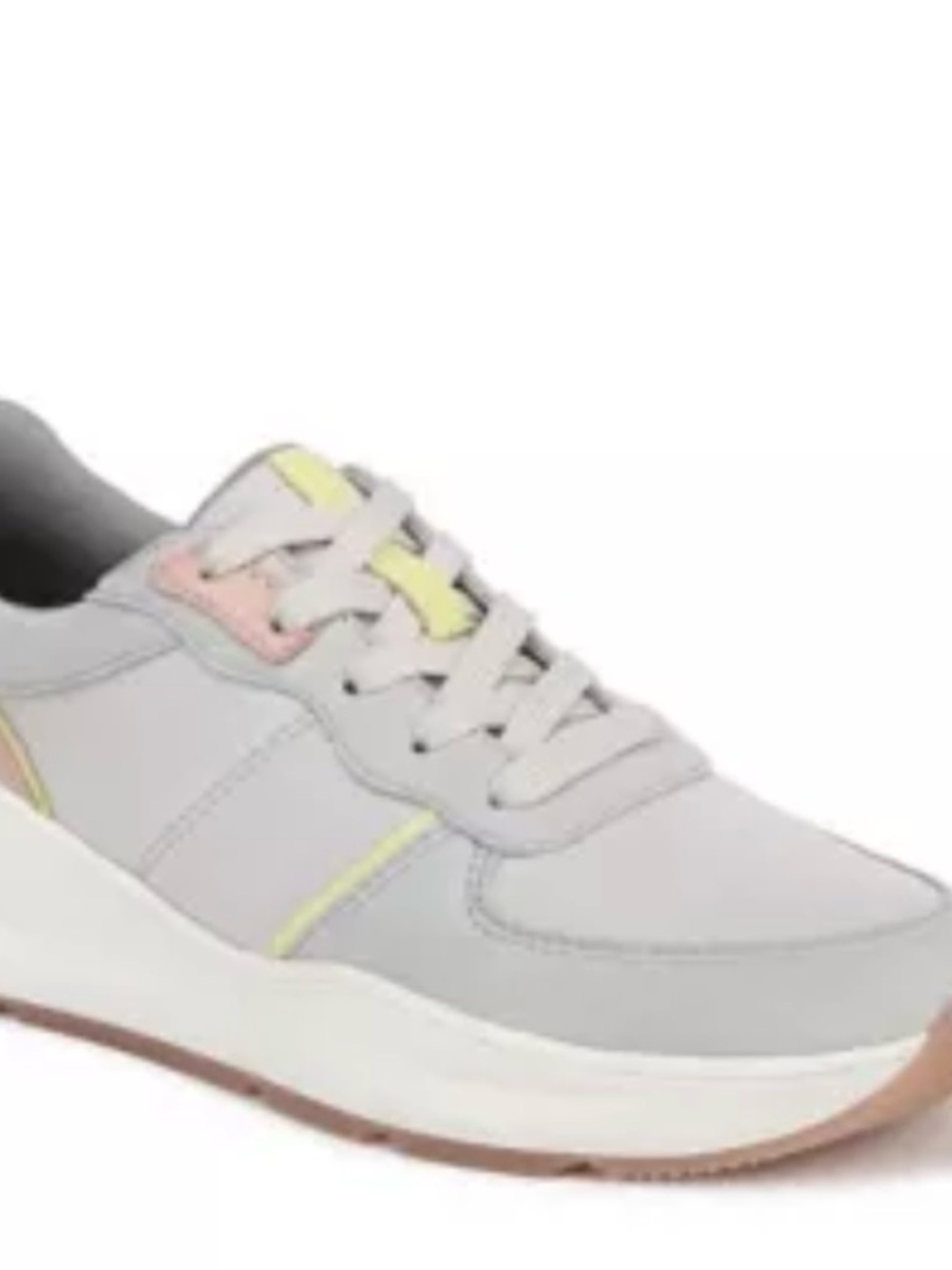 Naturalizer Women's Light Gray Sneakers with Pastel Pink, Yellow & Blue Accents - Picture 2 of 8